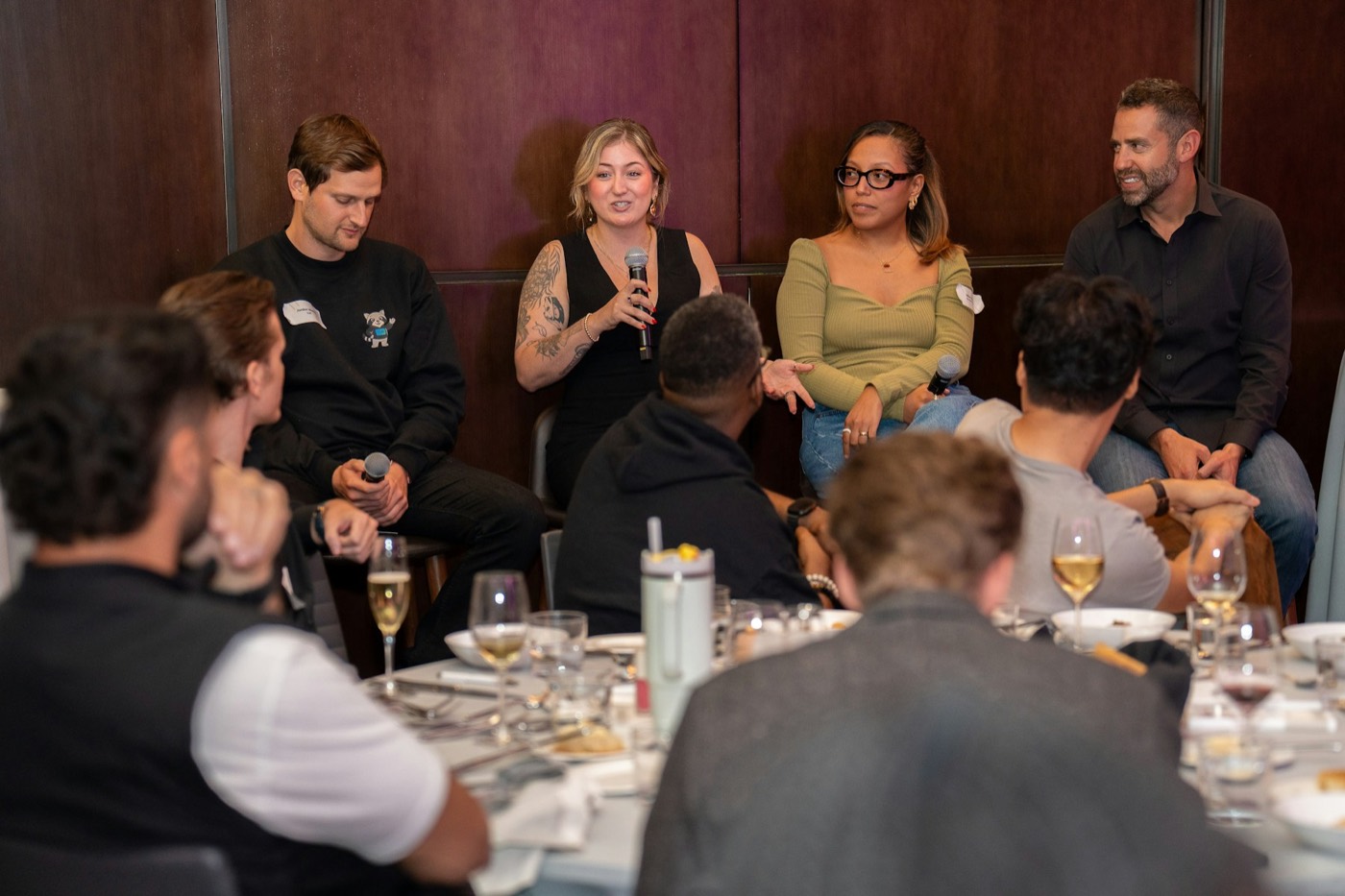 A panel conversation with an audience
